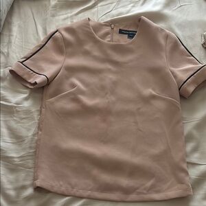 French Connection Pink Boxy Short Sleeve Blouse